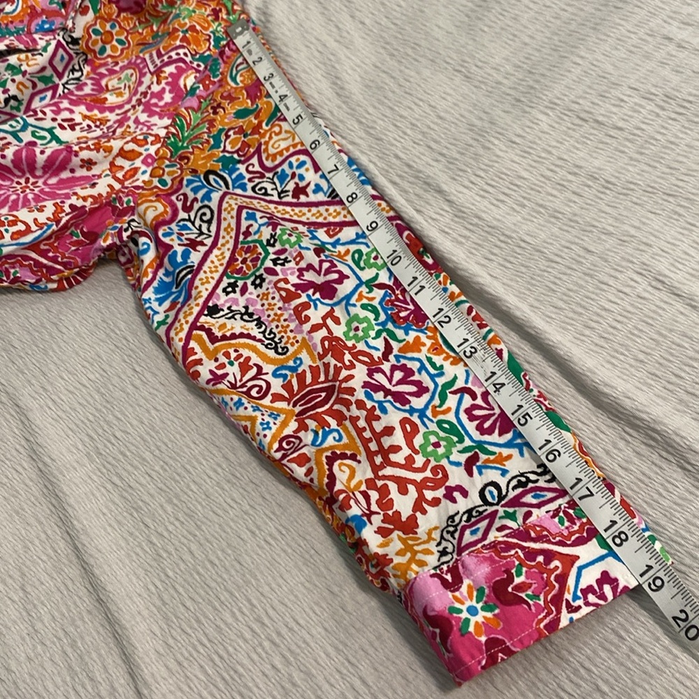 Lauren Ralph Lauren Multicolor Shirt Women’s Large 3/4‎ Sleeves Floral Paisley - Picture 10 of 10
